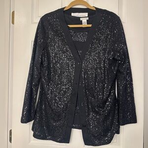 Doncaster Black Cotton Blend Sweater Set